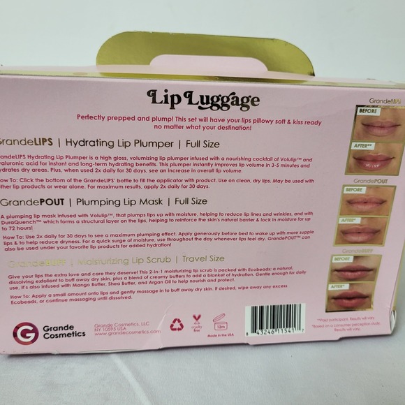 Grande Cosmetics Lip Luggage Set Hydrating Lip Plumper Mask & Scrub - Picture 4 of 5